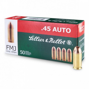 Náboje Sellier & Bellot .45 ACP FMJ 14,9g